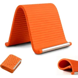 AKCredible Foldable Silicone Phone Stand, Flexible Adjustable Desktop Holder, Anti-Slip Mount for Home Office Travel, Or