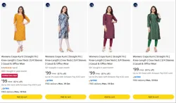 AK Fashion Mall Womens Kurti starting ₹99