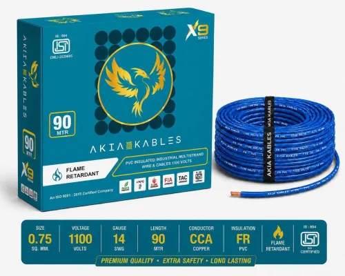 Image of AKIA KABLES 0.75 Sqmm Single Core Wire 90m Blue