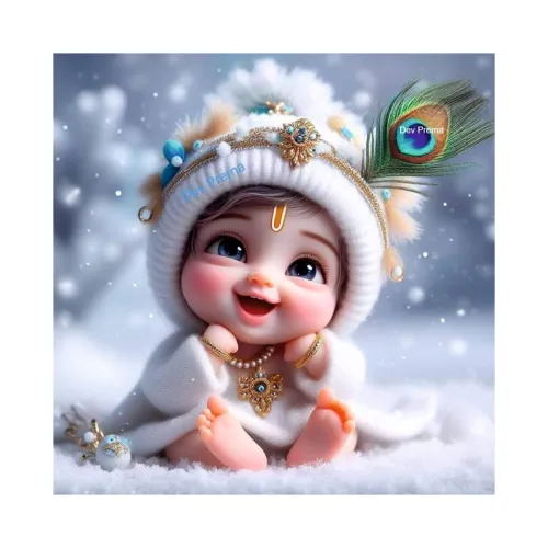 Image of Akki Wold Baby Smiley Krishna Poster 