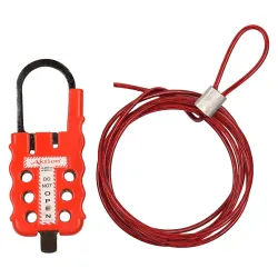 Multipurpose Cable Lockout AK-MWD-26R Lock and hold, Red (Pack of 5)