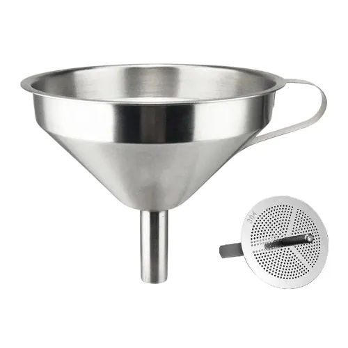 Image of Akshresh Stainless Steel Kitchen Funnel with Strainer (11cm)