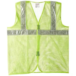 Aktion 50 GSM Aarvee Cloth Safety Jacket with Reflective Tape (2 inch Tape, Green) - Pack of 10