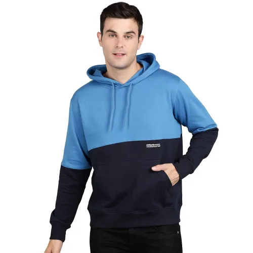 Image of Alan Jones Clothing Men's Colorblocked Cotton Hoodies Sweatshirt