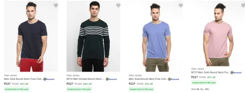 Image of Alan Jones Men's T-Shirts upto 83% Discount