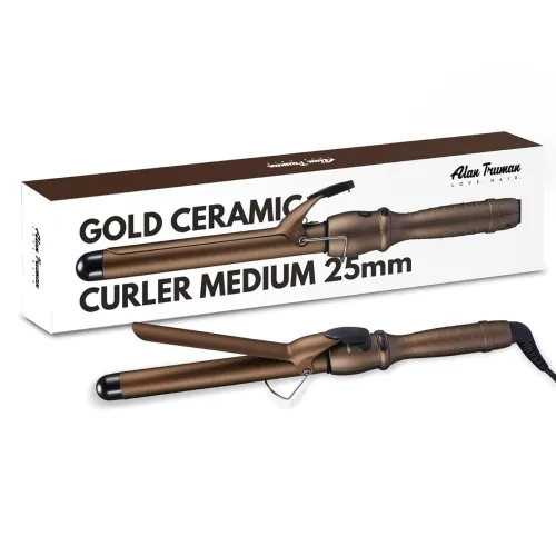 Image of Alan Truman Gold Ceramic Tourmaline Curler - 25mm