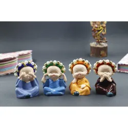 Alaukik Colourful Rajasthani Hat Monk (Set of 4)