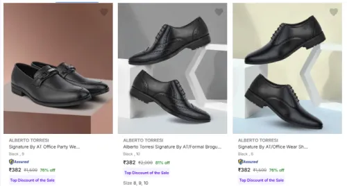 Image of Alberto Torresi Men’s Formal Shoes starting @ ₹382