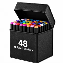 Corslet 48 Alcohol Markers & Color Pens Set | Colour Marker Pen Art Markers Dual Tip Brush & Chisel Alcohol Based Markers for Drawing Sketching Adult Colouring & Illustrations