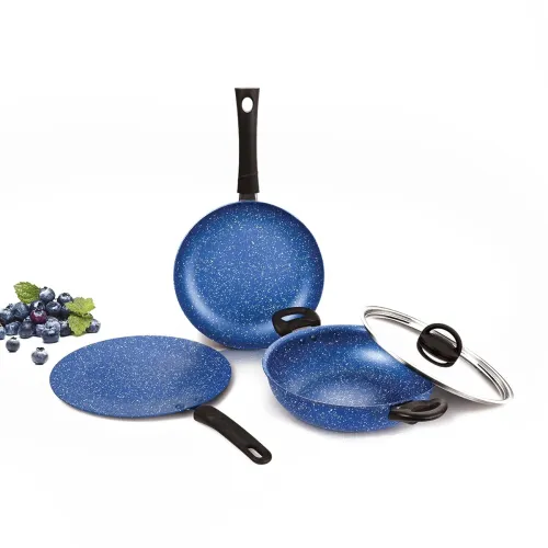 Image of Alda 4-Piece Non-Stick Cookware Set (Blueberry)