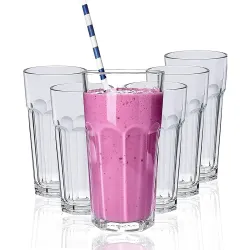 Alex 400 Ml Water Glass Tumbler Highball Glasses Clear Iced Tea And Glasses For Drinking Cocktail,