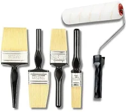 ALF Wall Paint Brush Set (1-4)& 9Cotton Roller | Synthetic Bristles | Set of 5 - Paint Roller (Pack of 5)