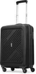 ALFA Small Cabin Suitcase (55 cm) 4 Wheels - Rhino - 55 Hardbody Trolley Bag - Black