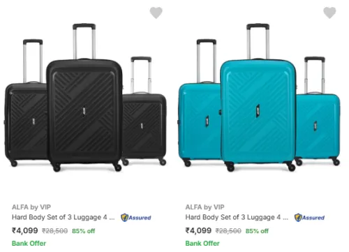 Image of Alfa Hard Body Suitcases (Set of 3) @ Up to 85% Discount
