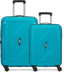 ALFA Hard Body Set of 2 Luggage 8 Wheels - Rhino 2 (Small 55cm | Medium 65cm) - Trolley Bag - Teal