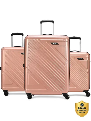 Image of ALFA Runway Hard Body Luggage Set-3 Brown 8-Wheel