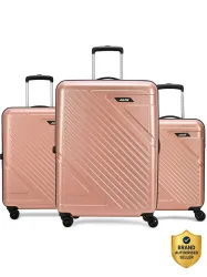 ALFA Runway Hard Body Luggage Set-3 Brown 8-Wheel