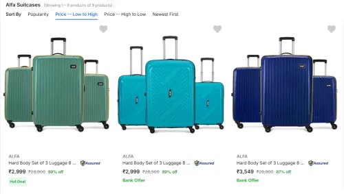 Image of Alfa Suitcases Set of 3 Suitcase from ₹2999