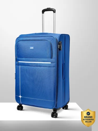 Image of ALFA VIP Large Check-In Expandable Suitcase Blue 8-Wheel