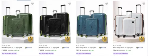 Image of ALFA by VIP Suitcases set of 3 upto 88% Discount