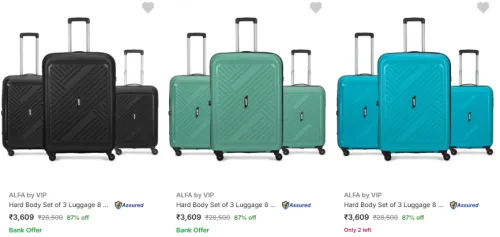 Image of Alfa by VIP Suitcases [Pack of 3] @ Minimum 85% Discount