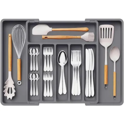 Image of Aliensware Expandable Slider Kitchen Drawer Organizer 8-Slots