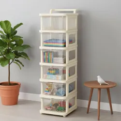 Aliensware 6-Layer Plastic Storage Drawer Organizer with Wheels