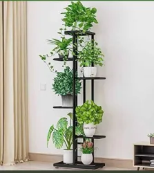 Alifer Metal Flower Pot Stand & Shelf Set