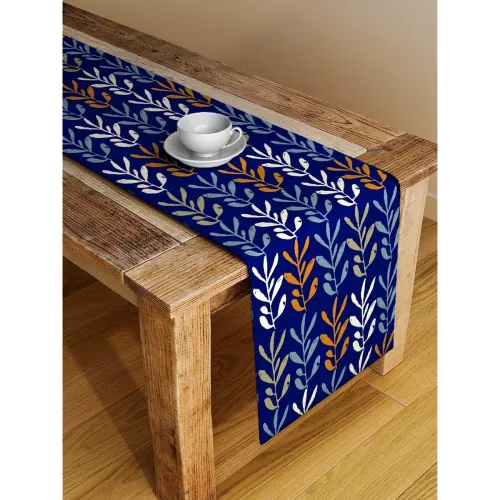 Image of ALINA DECOR Leaf Pattern Table Runner 13 x 49 Inch