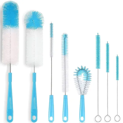 Image of ALINK Bottle Cleaning Brush Set - Long Handle Bottle Cleaner for Washing Narrow Wine/Beer Bottles, Thermos, Hummingbird 