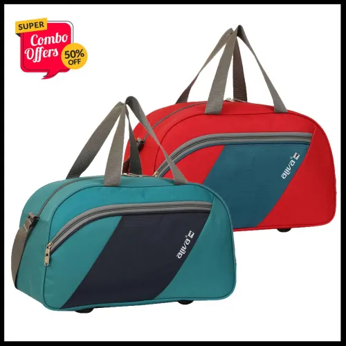 Image of Aliva DB-1150 40L Travel Duffel Bag Combo (Blue & Red, Set of 2)