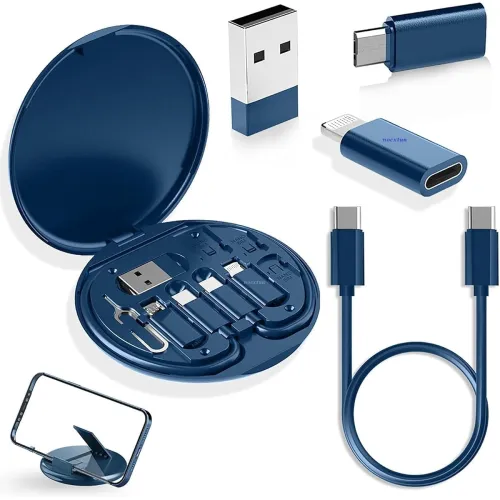 Image of All in one 60W USB Fast Charging Travel Data Cable Set Multifunctional Conversion Head Portable 