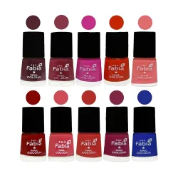 ALL IN ONE (PACK OF 10), Long Lasting Glossy Nail Polish, 6 ml Each