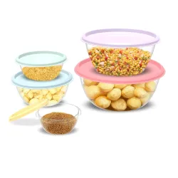 All Time Plastic Food Storage Containers with Lids Set of 5 | 200ml, 500ml, 1000ml, 1800ml & 3000ml BPA Free Round Kitchen Containers for Food Storage, Meal Prep & Serving