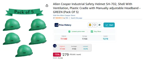 Image of Allen Cooper Industrial Safety Helmet PackOf5