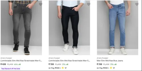 Image of Allen Cooper Men's Jeans Starting at ₹499