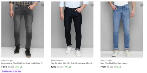 Image of Allen Cooper Mens Jeans Minimum 77% Discount