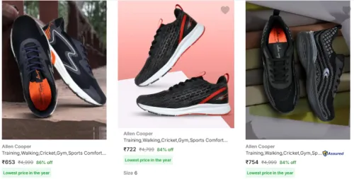 Image of Allen Cooper Men’s Sports Shoes at minimum 76% Discount
