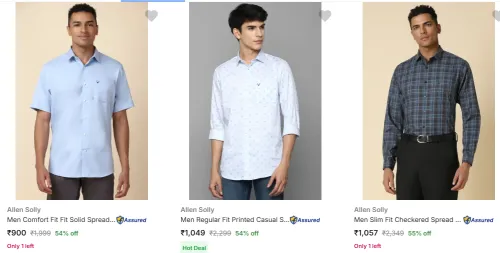 Image of Allen Solly Men Shirt Flat 50% Discount