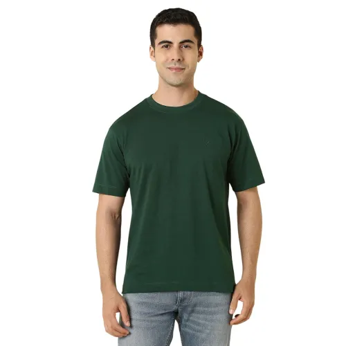 Image of Allen Solly Men's Cotton T-Shirt | Drop Shoulder | Back Print | Regular Fit