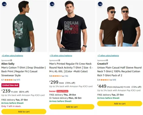 Image of Allen Solly Men's Cotton T-Shirt | Drop Shoulder | Chest Print | Regular Fit