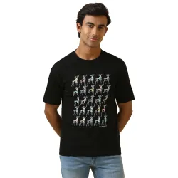 Allen Solly Mens Cotton T-Shirt | Drop Shoulder | Chest Print | Regular Fit