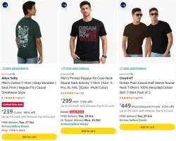 Allen Solly Mens Cotton T-Shirt | Drop Shoulder | Chest Print | Regular Fit