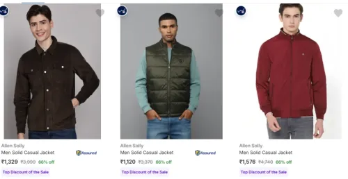 Image of Allen Solly Men's Jackets at minimum 66% Discount