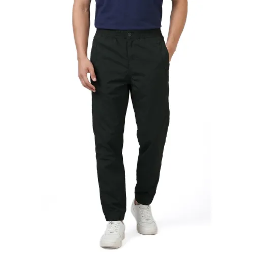 Image of Allen Solly Men’s Regular Mid‑Rise Casual Pants | Cotton‑Blend Fabric
