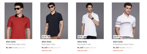 Image of Allen Solly T-Shirts at Minimum 60% Discount