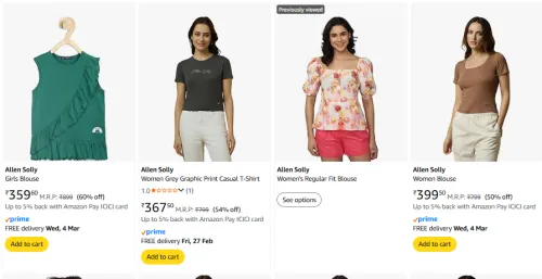 Image of Allen Solly Women Clohes Minimum 60% Discount