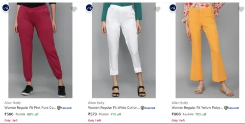 Image of Allen Solly Women's Trousers at minimum 75% Discount