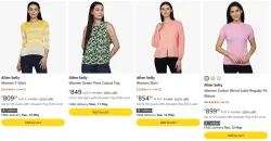 Allen solly Womens Tshirts at minimum 50% Discount