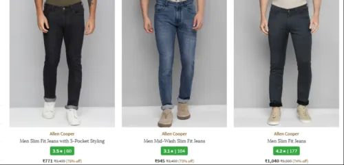 Image of Allen cooper Men Regular Jeans starting at ₹771